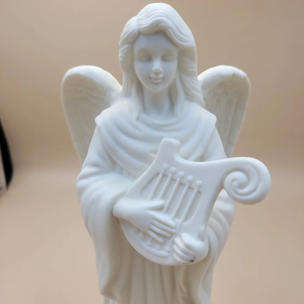 PartyLite Lyrical Angel P0461 Taper Candle Holder Harp Wings Retired Vintage